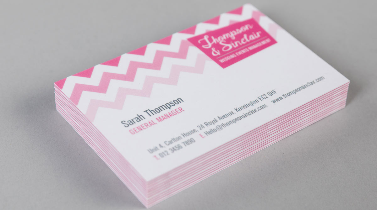 Double-sided business card printing with custom branding