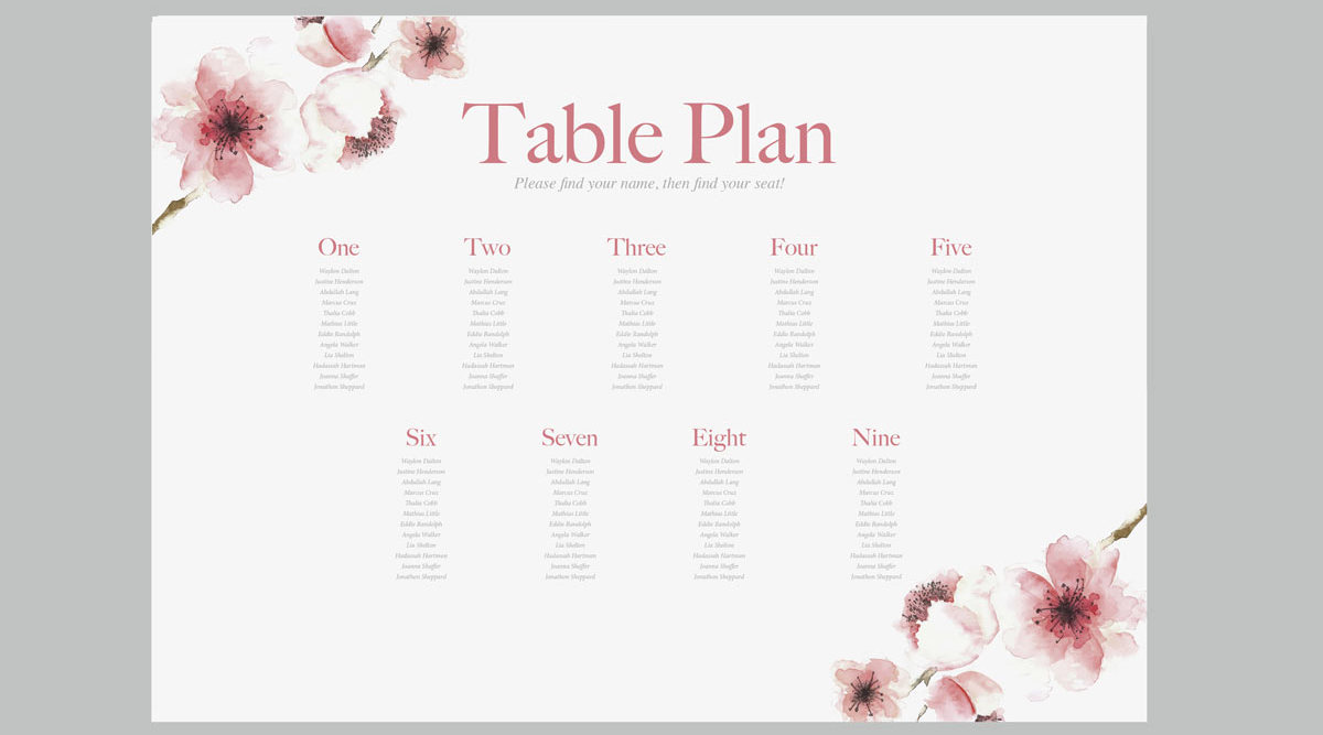 Wedding Table Plans